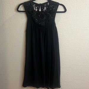 Raviya black crocheted Boho Tunic Blouse swimsuit cover beachwear women's Small